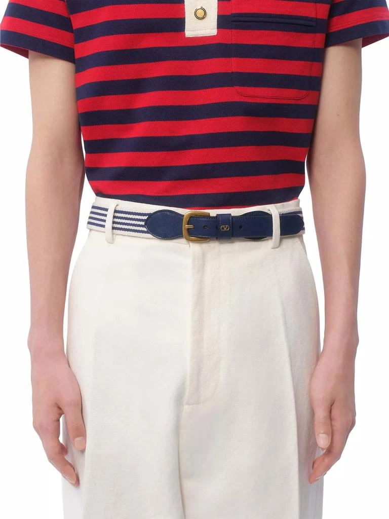Valentino VLogo Signature Belt in Ribbon and Calfskin 35MM 2
