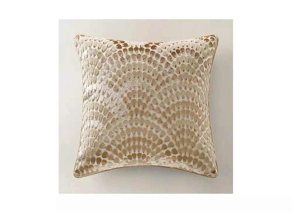 Z Gallerie Deco Velvet Fan Pillow 22" - Gold/Blush