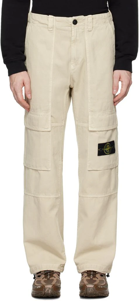 Stone Island Beige Relaxed-Fit Cargo Pants 1