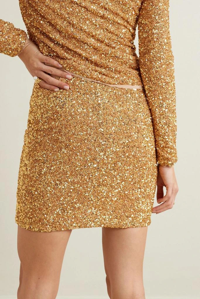 Self Portrait Twist-front sequined crepe mini skirt 3