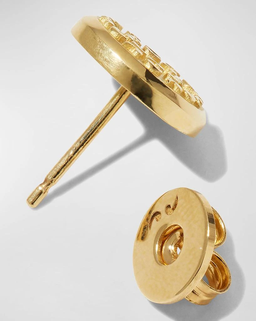 Marco Dal Maso Yellow Gold Icon Stud Mono Earring with Single Black Diamond, Single 3