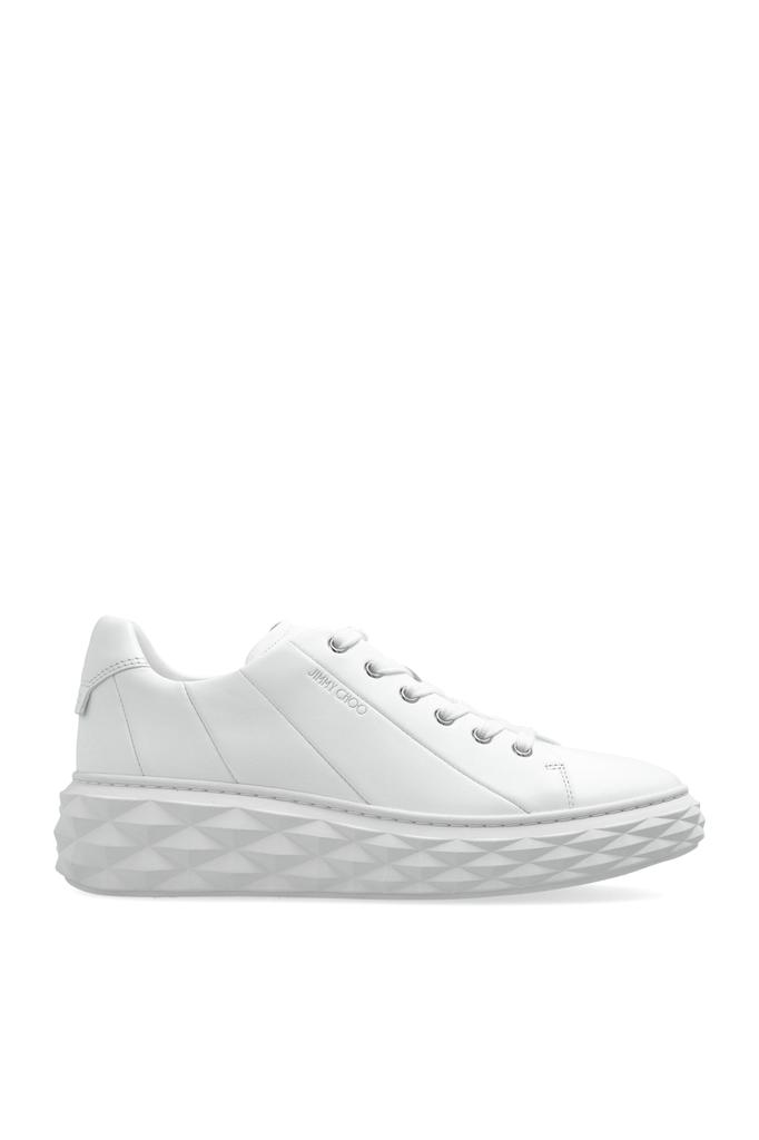 Jimmy Choo Kai ホワイト ロゴ スニーカー Jimmy Choo Kai Logo-Print Leather Low-Top Sneakers in White