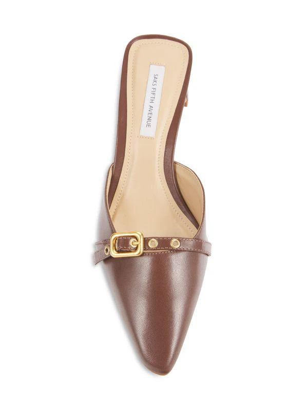 Saks Fifth Avenue 51MM Leather Block Heel Mules 5