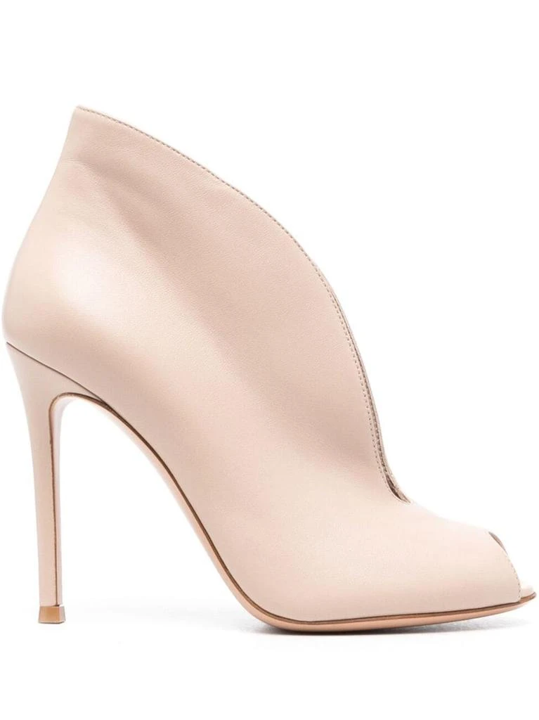 Gianvito Rossi OPEN TOE LEATHER HEEL ANKLE BOOTS 1