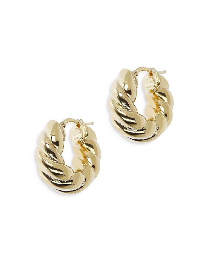 Bloomingdale's 14K Yellow Gold Ribbed Hoop Earrings