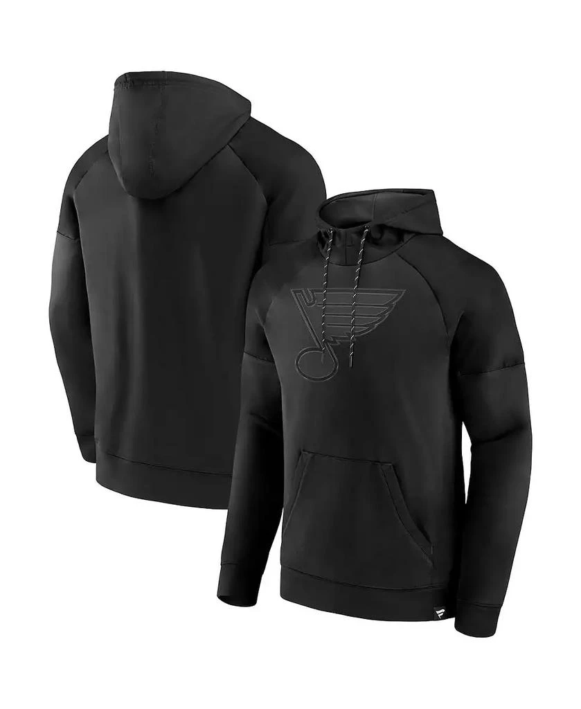 Fanatics Men's St. Louis Blues Black Ice Defender Raglan Pullover Hoodie 1