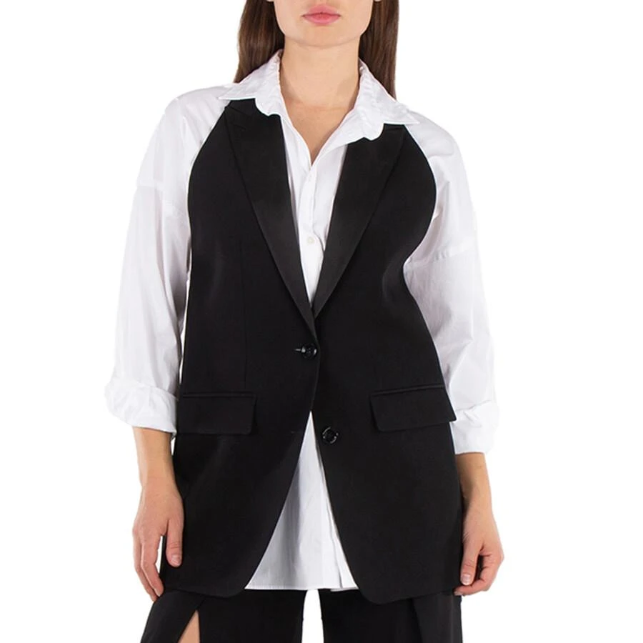 Burberry Wool Tailored Blazer Vest with Satin Peak Lapels 1