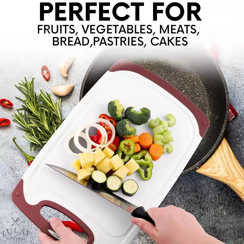 Zulay Kitchen 3 Piece Set Non-Slip Kitchen Cutting Board with Juice Groove 2