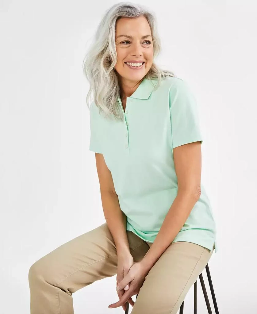Style & Co Women's Short-Sleeve Cotton Polo Shirt, Created for Macy's 1