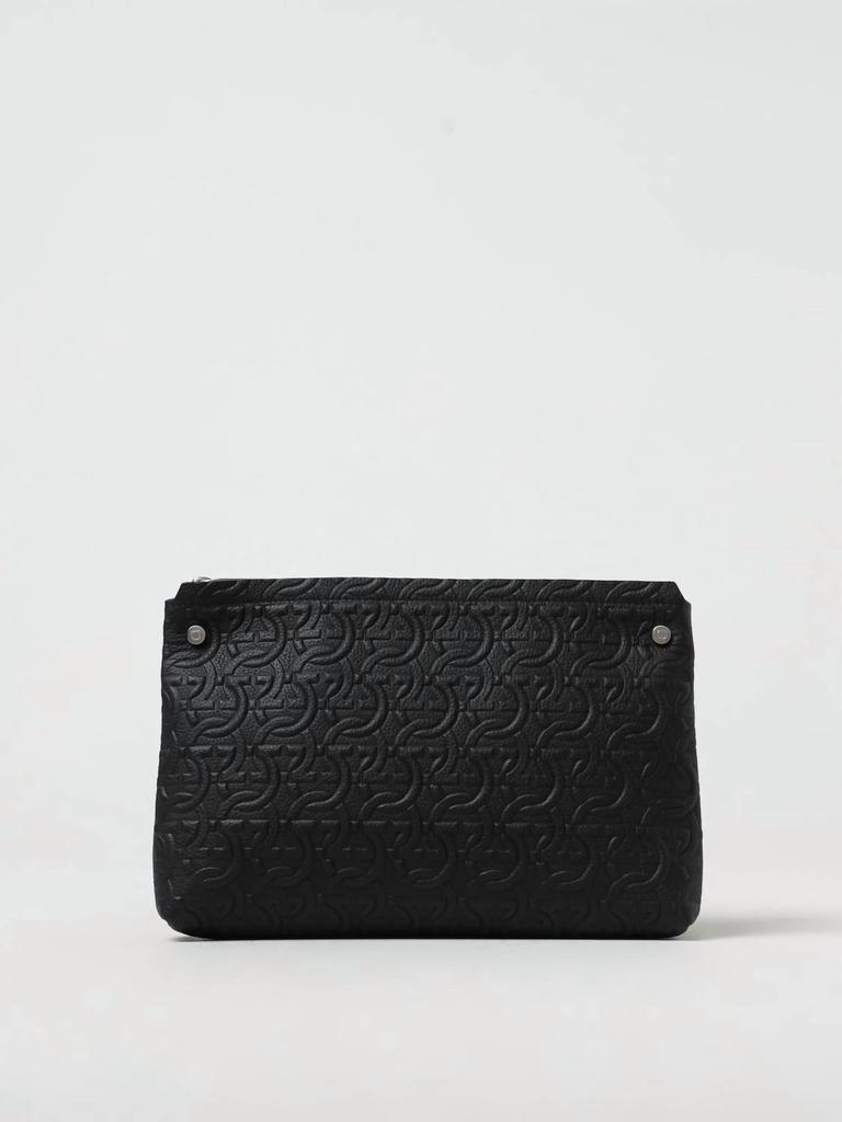 Salvatore Ferragamo Salvatore Ferragamo - Men's Grained Leather With Gancini Shoulder Bag