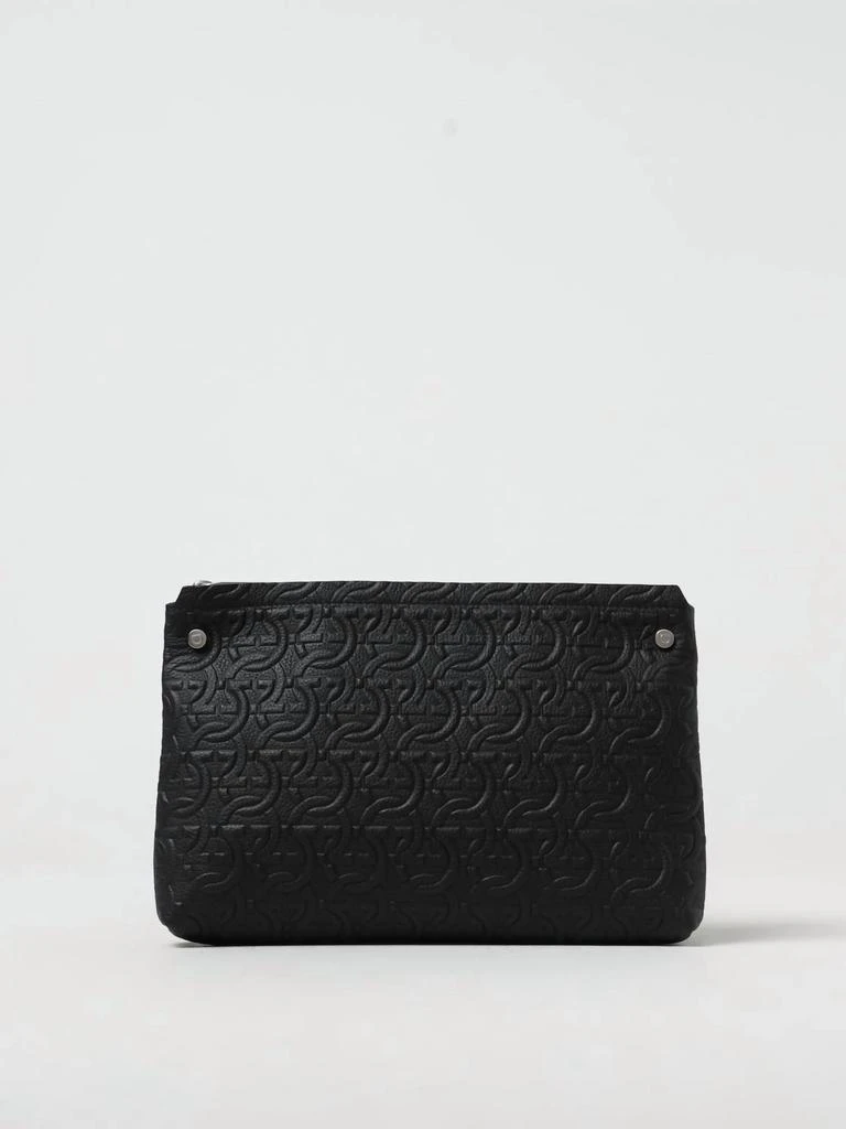 Salvatore Ferragamo Salvatore Ferragamo - Men's Grained Leather With Gancini Shoulder Bag 1