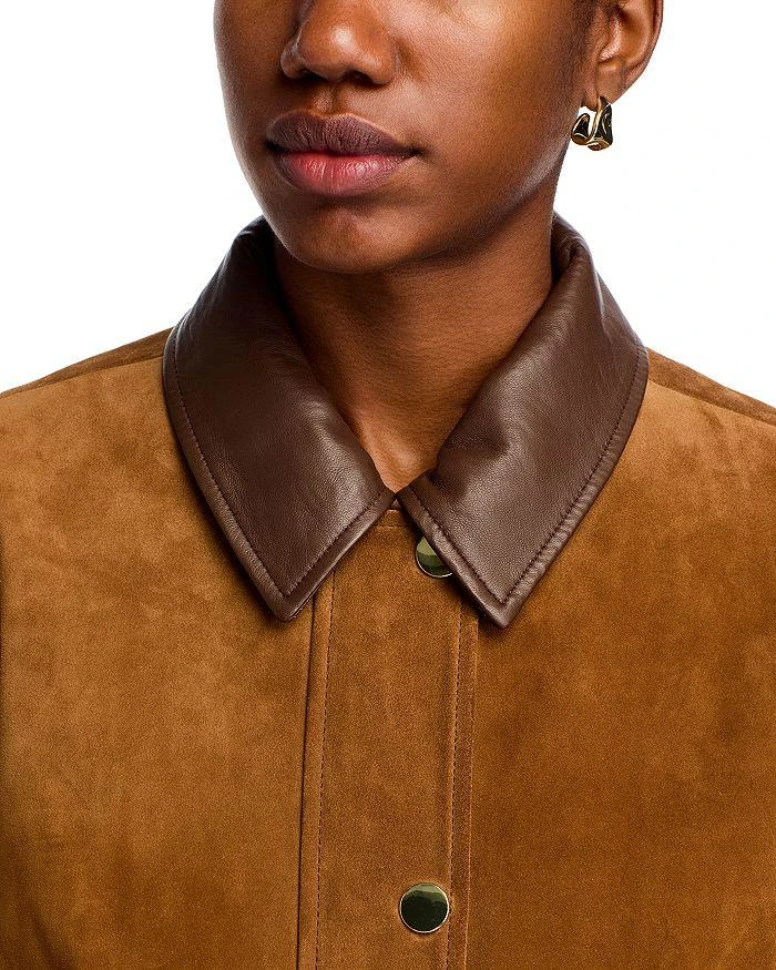 VERONICA BEARD Suz Suede Leather Dickey Coat 5