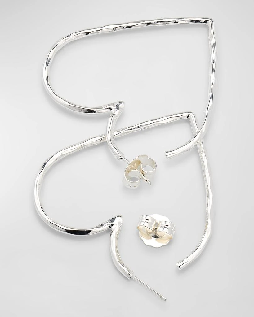 NEST Jewelry Silver Heart Hammered Skinny Hoop Earrings 4