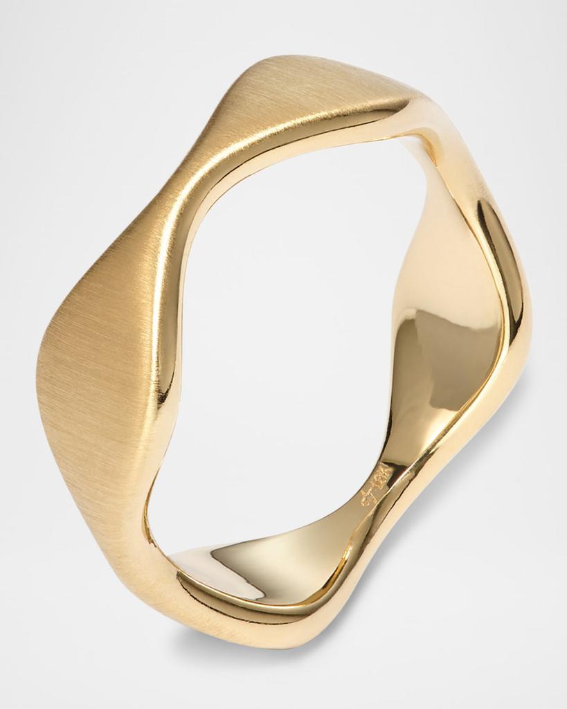 Jamie Turner 18K Yellow Gold Double Curve Stacking Ring, Satin