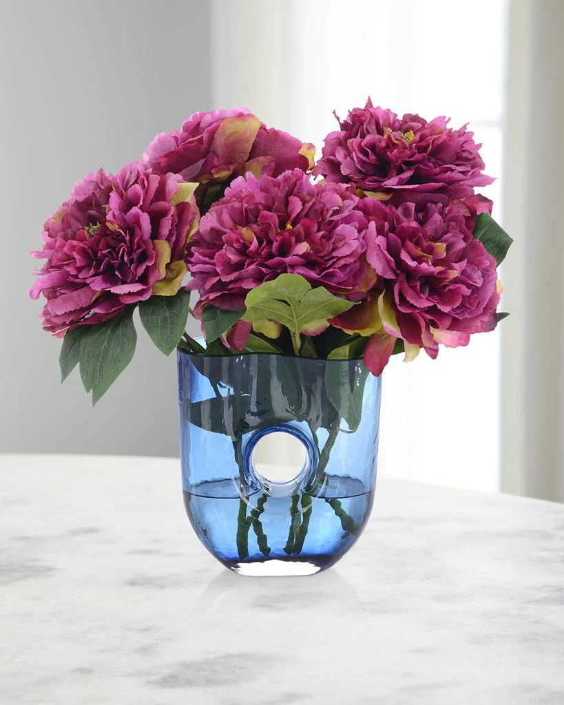 John Richard Raspberry Hase 15" Faux Floral Arrangement in Glass Container 1