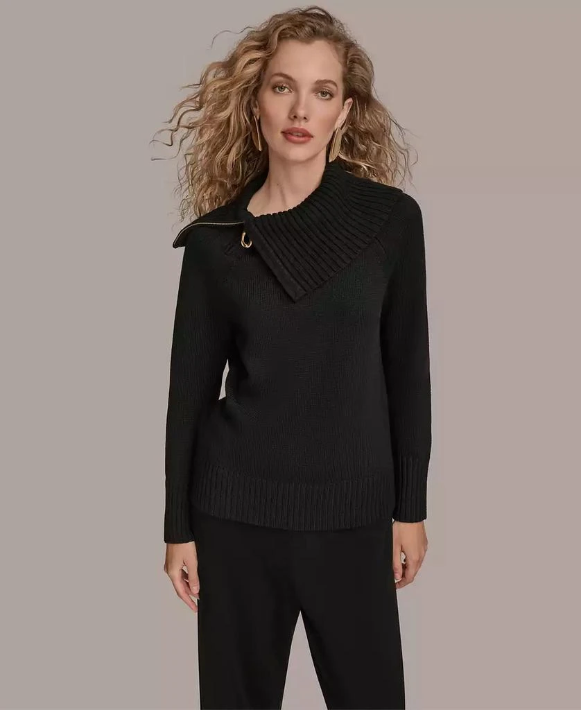 Donna Karan Women
s Zip Neck Sweater