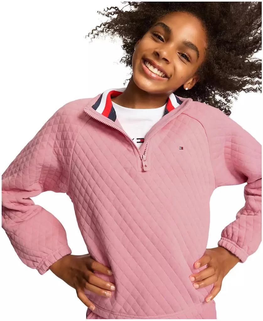 Tommy Hilfiger Toddler and Little Girls Box Quilt Quarter Zip Sweatshirt 1