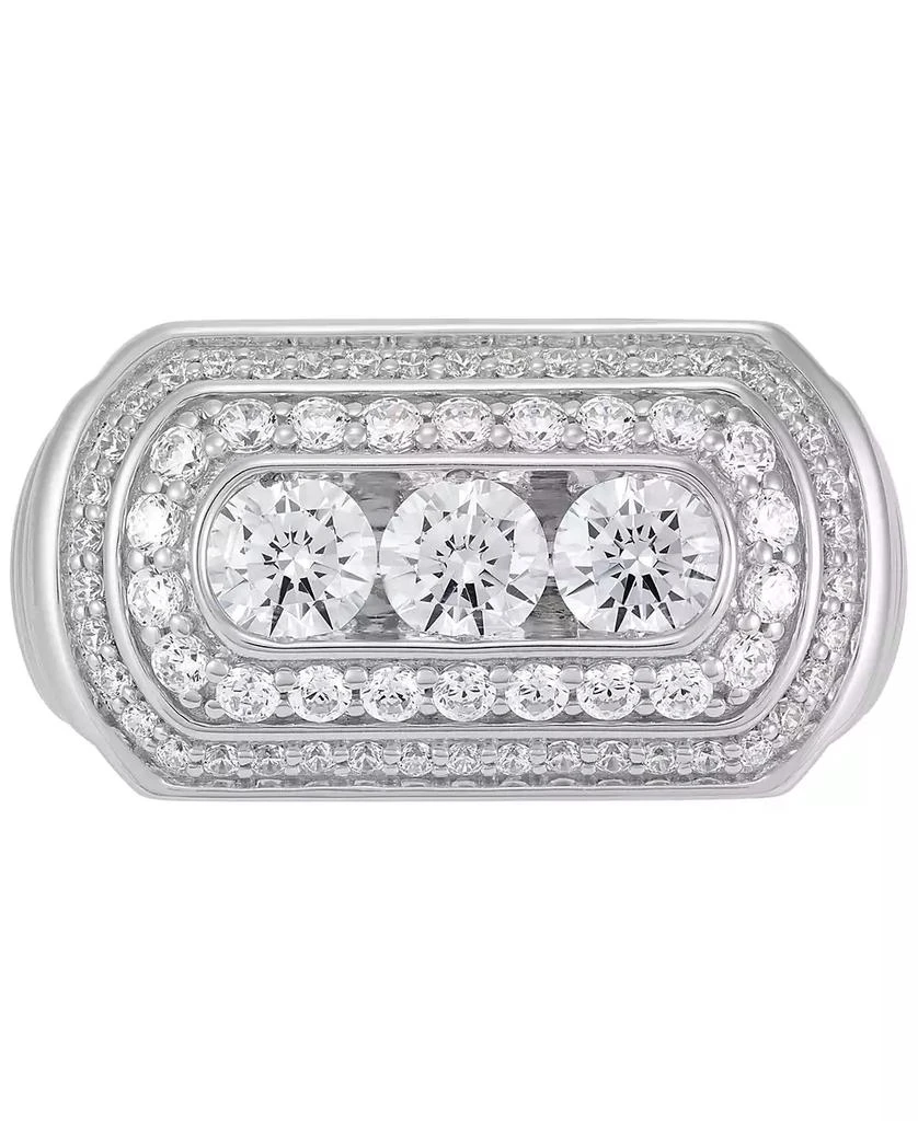 Grown With Love Men's Lab Grown Diamond Three Stone Halo Ring (2 ct. t.w.) in 10k White Gold 3