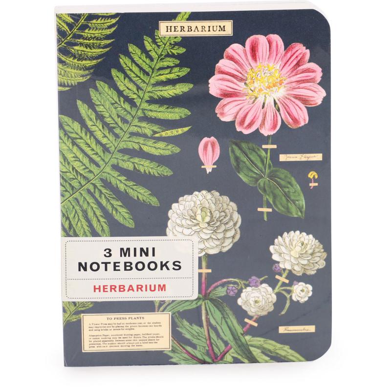 Cavallini & Co Herbarium print mini notebooks set of 3