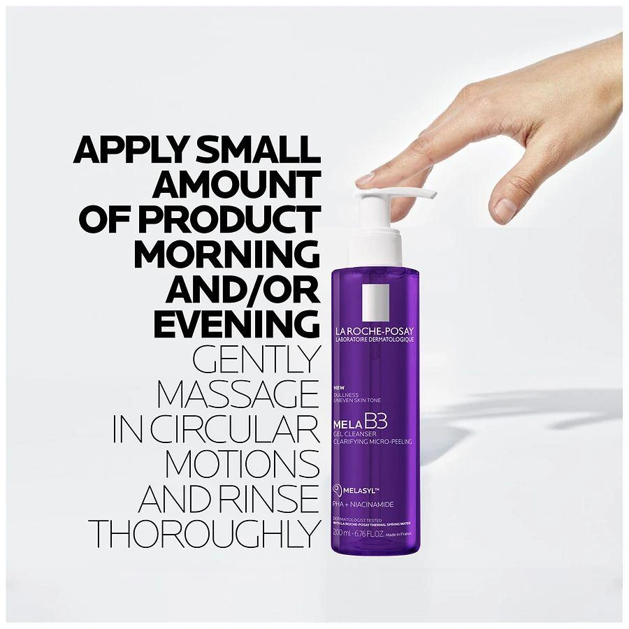 La Roche Posay Mela B3 Dark Spot Corrector Gel Facial Cleanser with Melasyl and Niacinamide 6