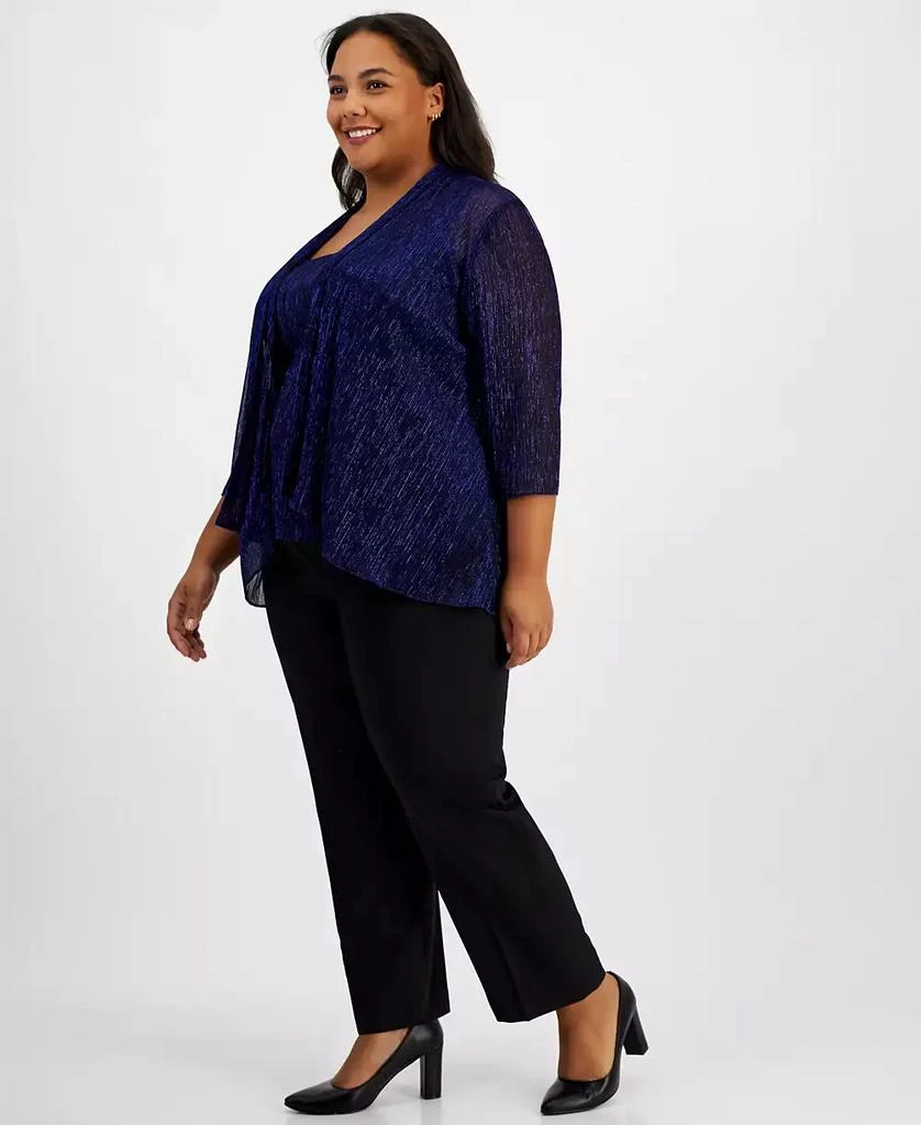 Alex Evenings Plus Size Foldover Jacket & Scoop-Neck Top 3