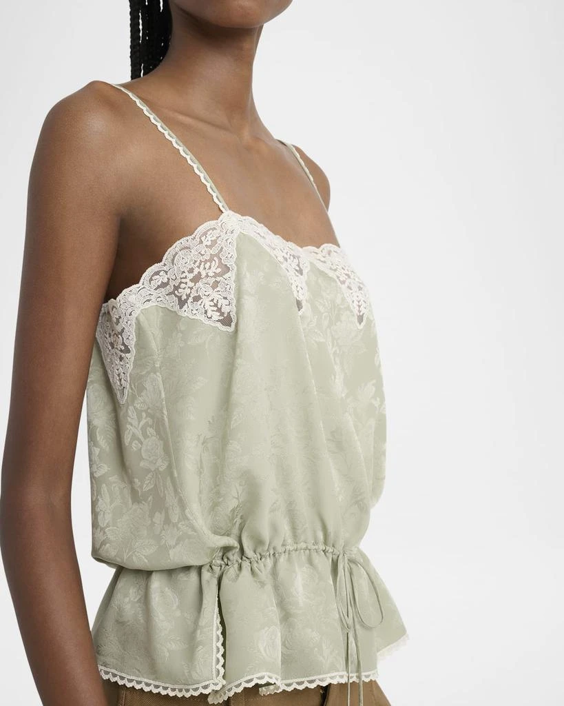 Chloé Lace-Trim Floral Silk Jacquard Camisole Top 5