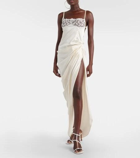 Jacquemus La Saudade Brode satin slip dress - Dresses & Skirts - Free Shipping - BeyondStyle Jacquemus La Saudade Brode satin slip dress - Dresses & Skirts - Free Shipping - BeyondStyle