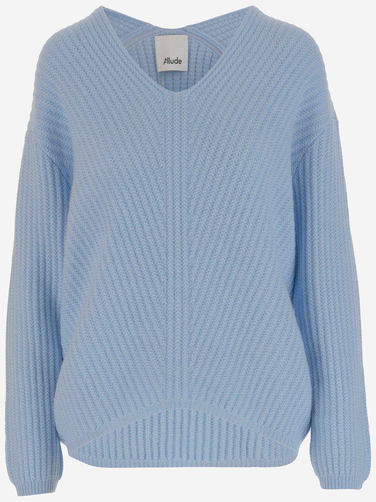Allude Allude V-Neck Ribbed Sweater