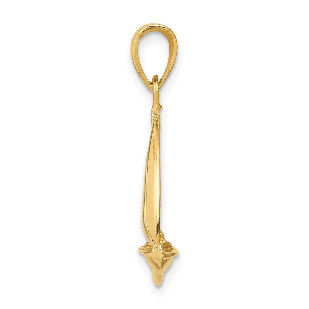 Diamond2Deal 10k Yellow Gold Polished Open-Backed Sailboat Pendant