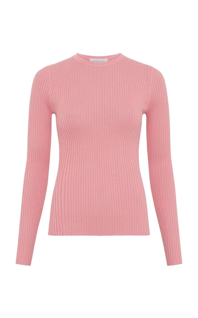 Gabriela Hearst Gabriela Hearst - Browning Ribbed-Knit Cashmere-Silk Sweater - Pink - L - Moda Operandi 1