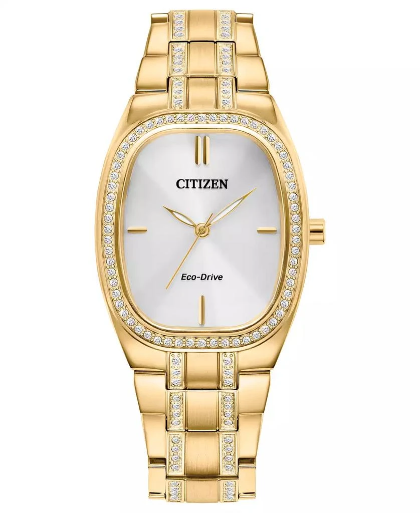 Citizen Eco-Drive Women's Crystal Gold-Tone Stainless Steel Bracelet Watch 28mm, Created for Macy's 1