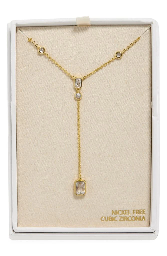 Nordstrom Bezel Set Cubic Zirconia Y-Necklace