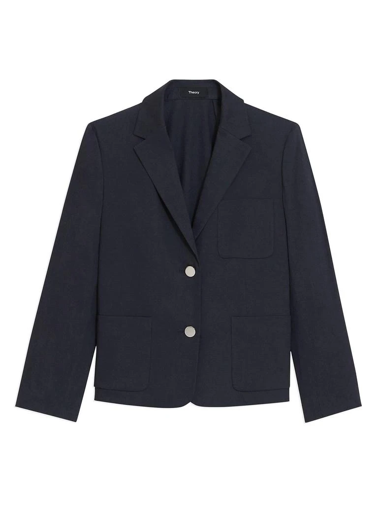 Theory Shrunken Linen-Blend Blazer 5