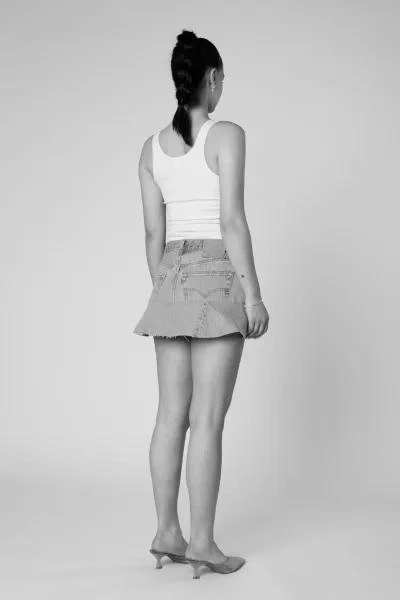 Frankie Collective Rework Denim Flounce Skirt 008 5