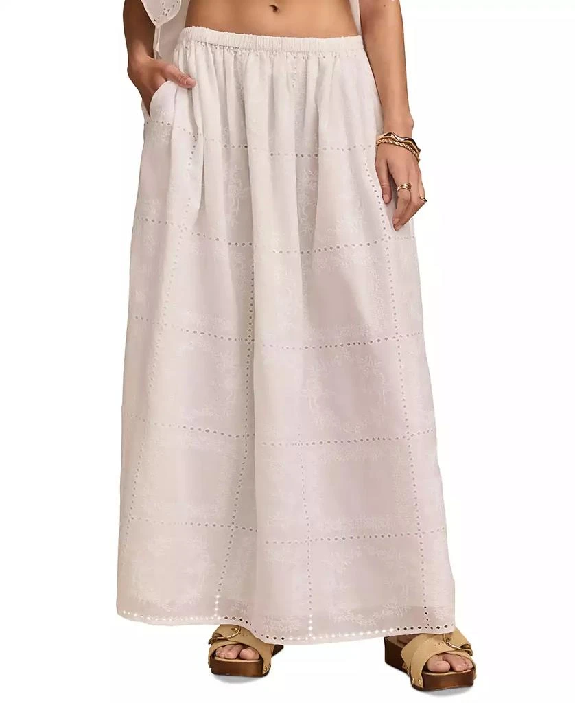 Lucky Brand Women's Embroidered Breezy Eyelet Maxi Skirt 2
