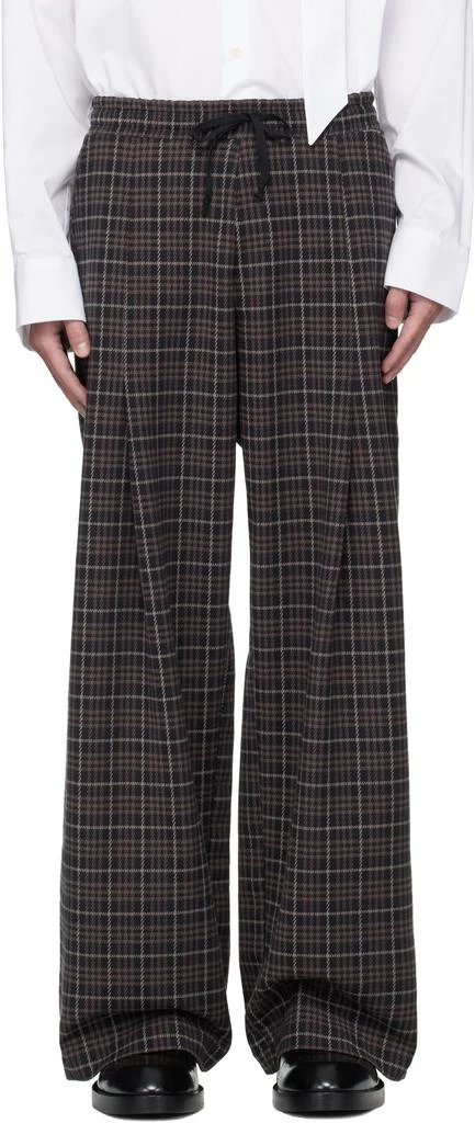 a.v. vattev SSENSE Exclusive Brown Elastic Pleated Trousers