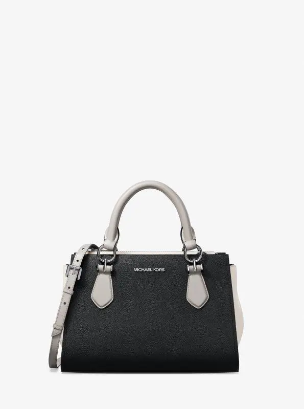 Michael Kors Marilyn Small Color-Block Saffiano Leather Messenger Bag