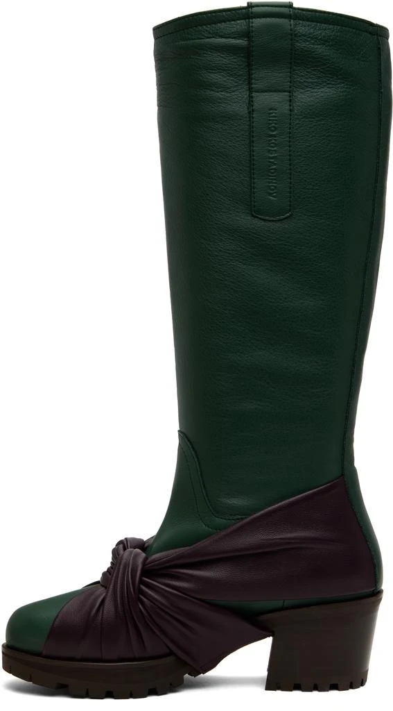 Kiko Kostadinov Green & Purple Knotted Riding Boots 3