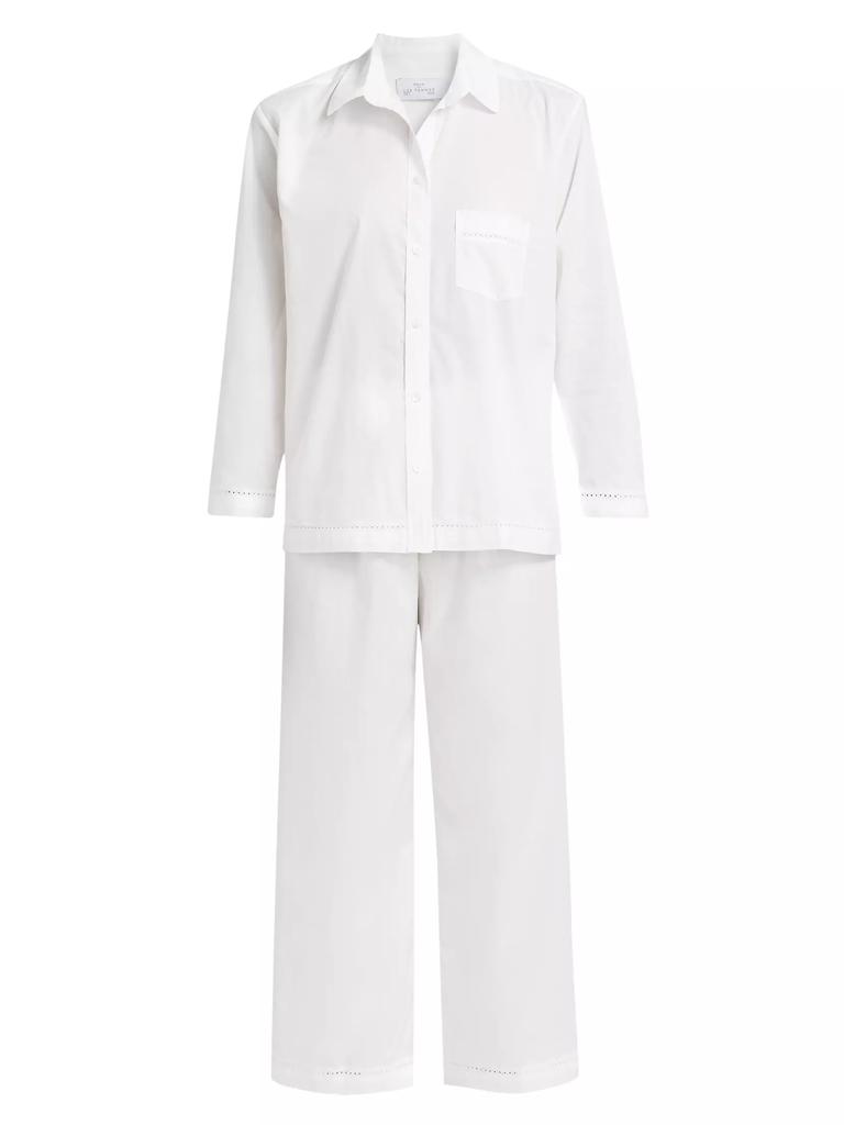 Pour Les Femmes Egyptian Cotton Long-Sleeve Pajamas