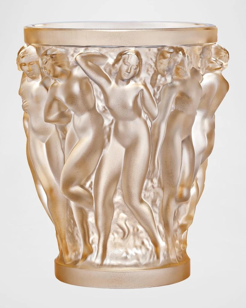 Lalique Bacchantes Small Gold-Luster Vase