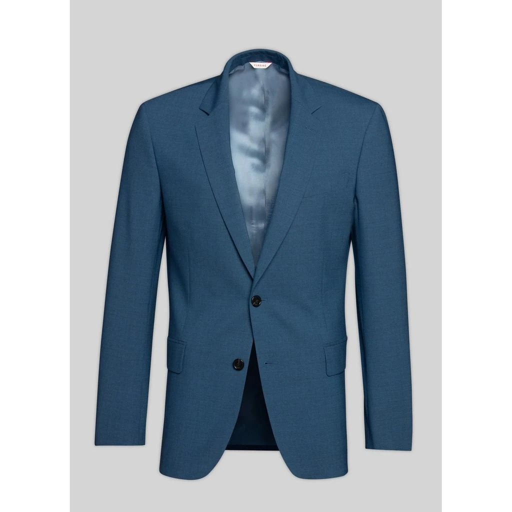 Fursac Veste De Costume En Serge De Laine - Bleu Chiné - Homme 5