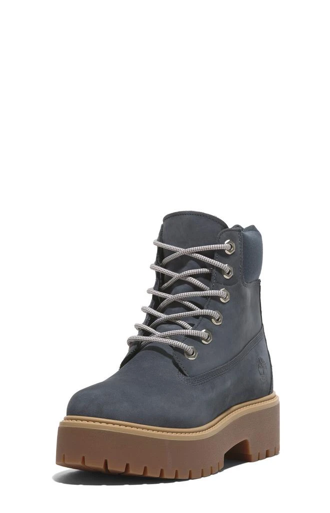 Timberland Women's Dark Blue Nubuck Stone Street 6inch Lace-Up Waterproof Boots 9