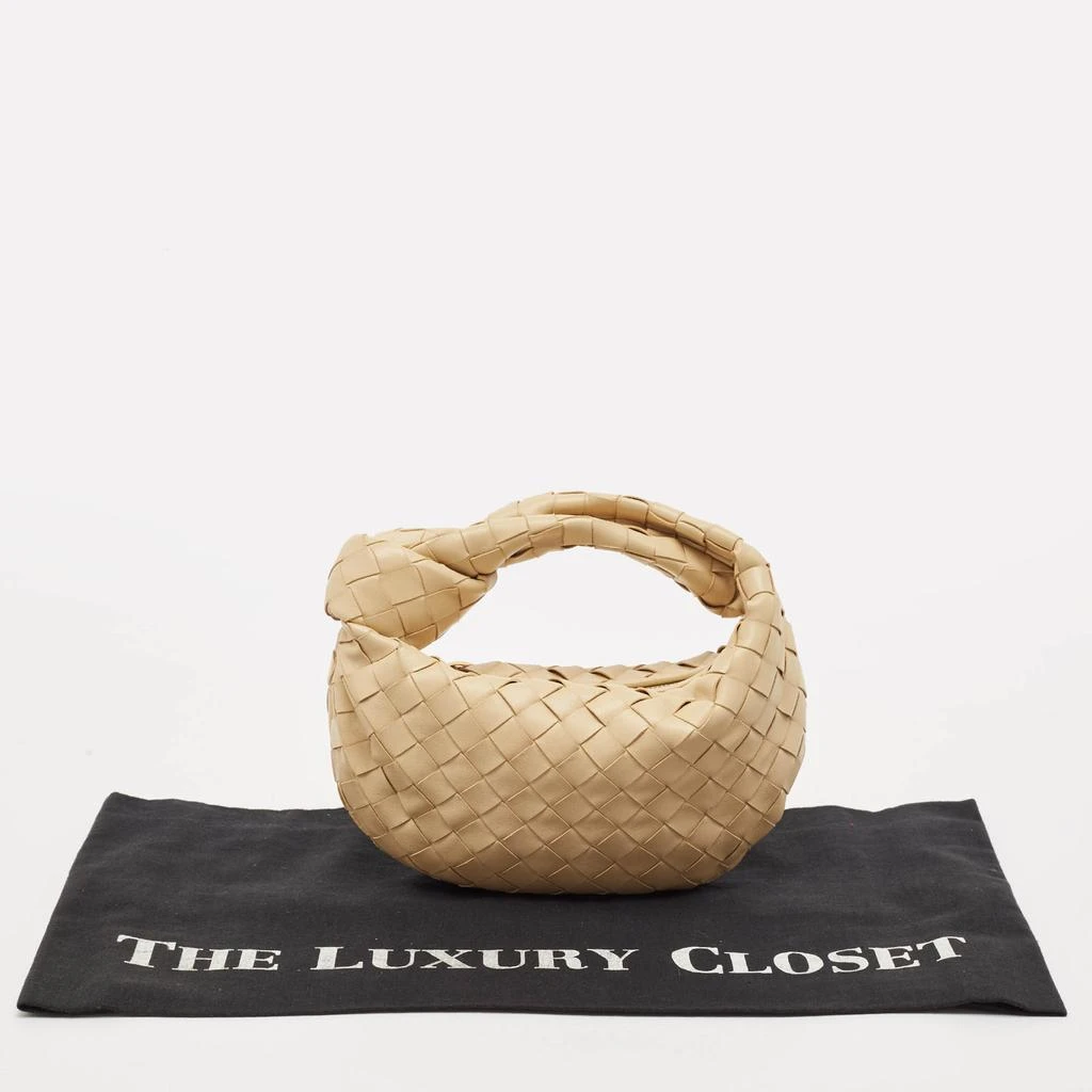 Bottega Veneta Bottega Veneta Beige Intrecciato Suede Mini Jodie Hobo 10