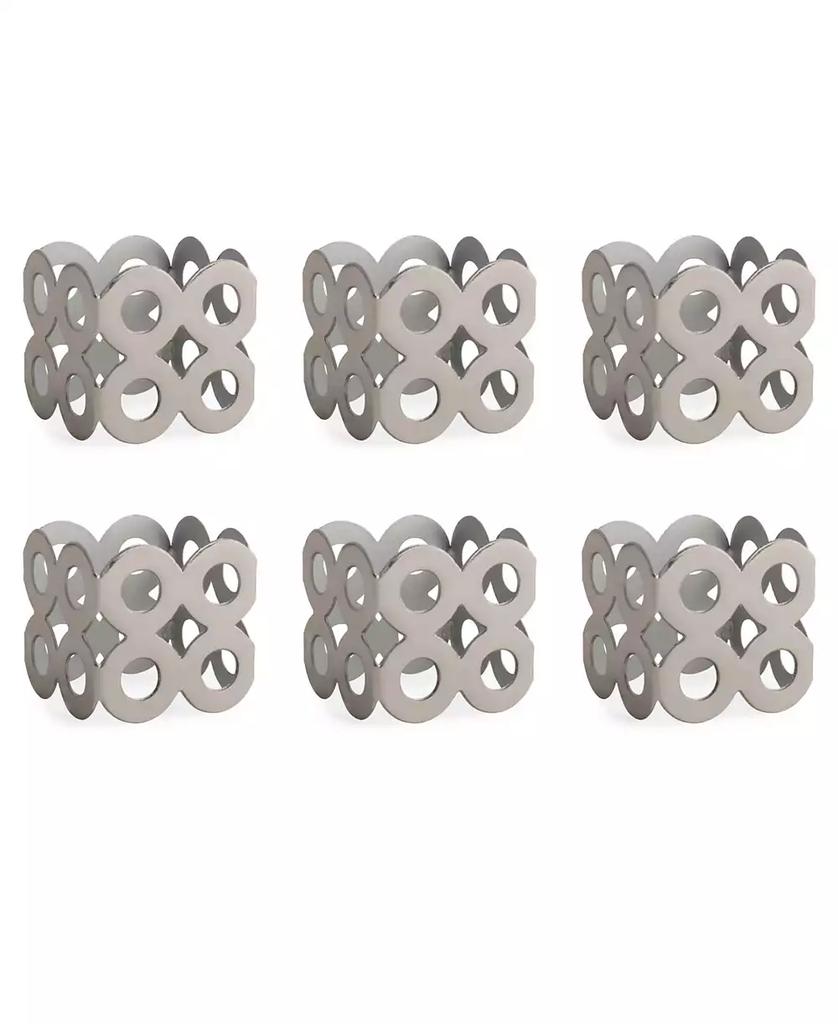 Design Imports Square Die Cut Napkin Ring Set of 6