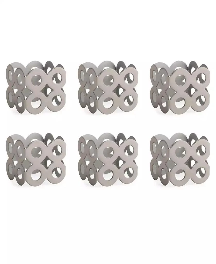 Design Imports Square Die Cut Napkin Ring Set of 6 1