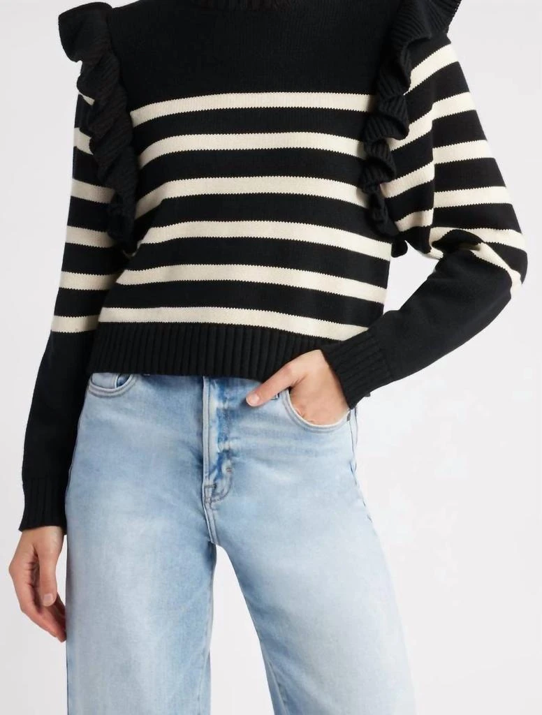 Cleobella Blair Sweater In Black/ivory 1