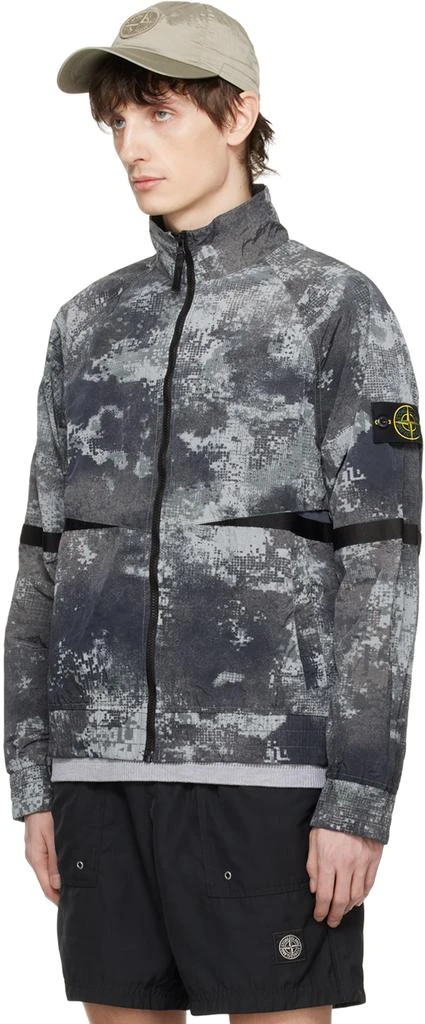 Stone Island Gray Dissolving Grid Camo Jacket 4