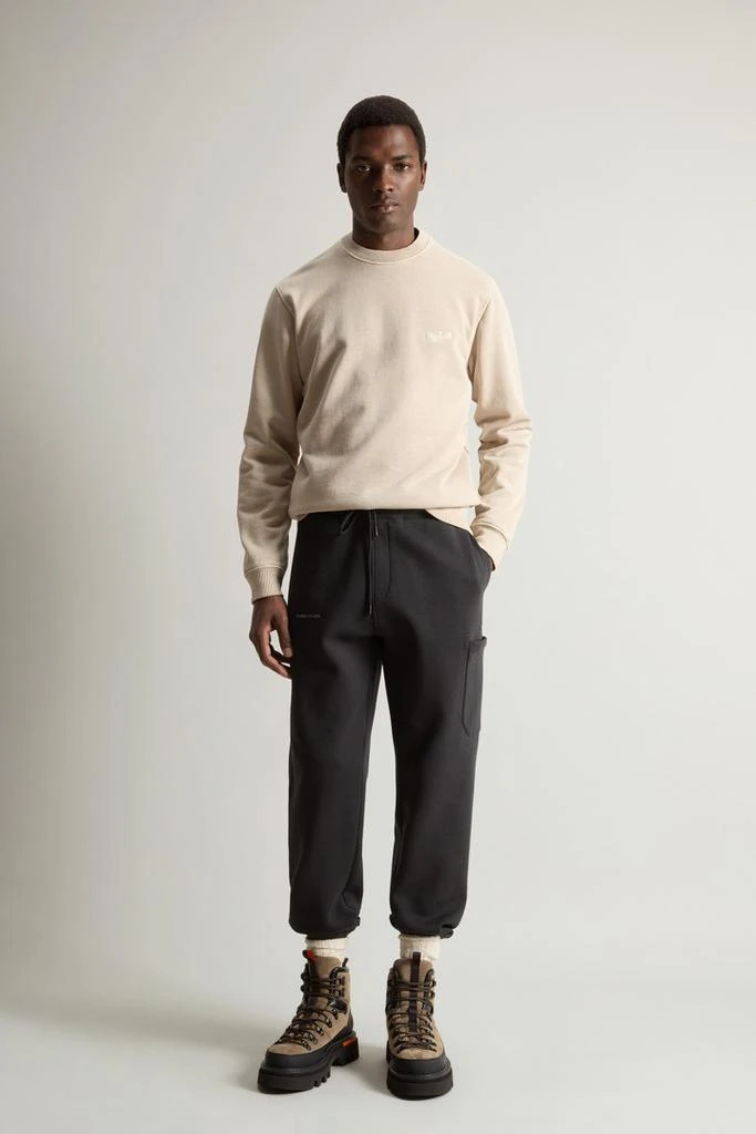 Woolrich Cotton Blend Fleece Pants with Logo - Men - Black 1