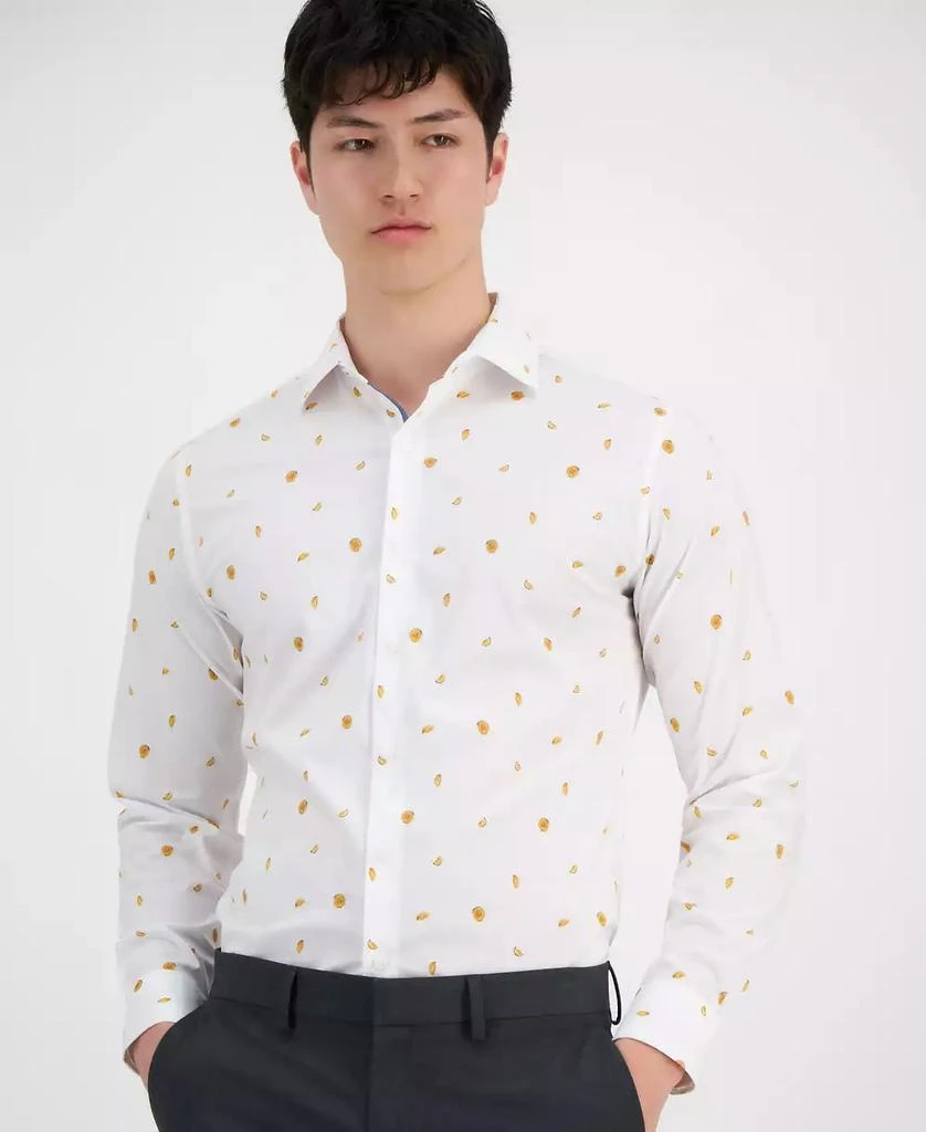 Bar III Men's Slim-Fit Melon-Print Dress Shirt, Created for Macy's 1