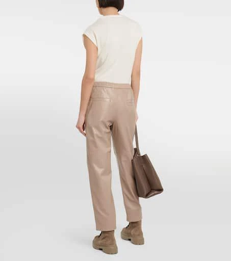 Brunello Cucinelli Mid-rise leather pants 3